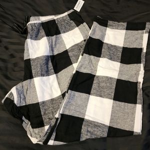 NWT Buffalo Check Black and White Plaid Drawstring Pajama Pants